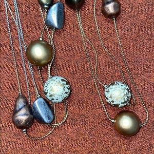 Faux stone and bead necklace.